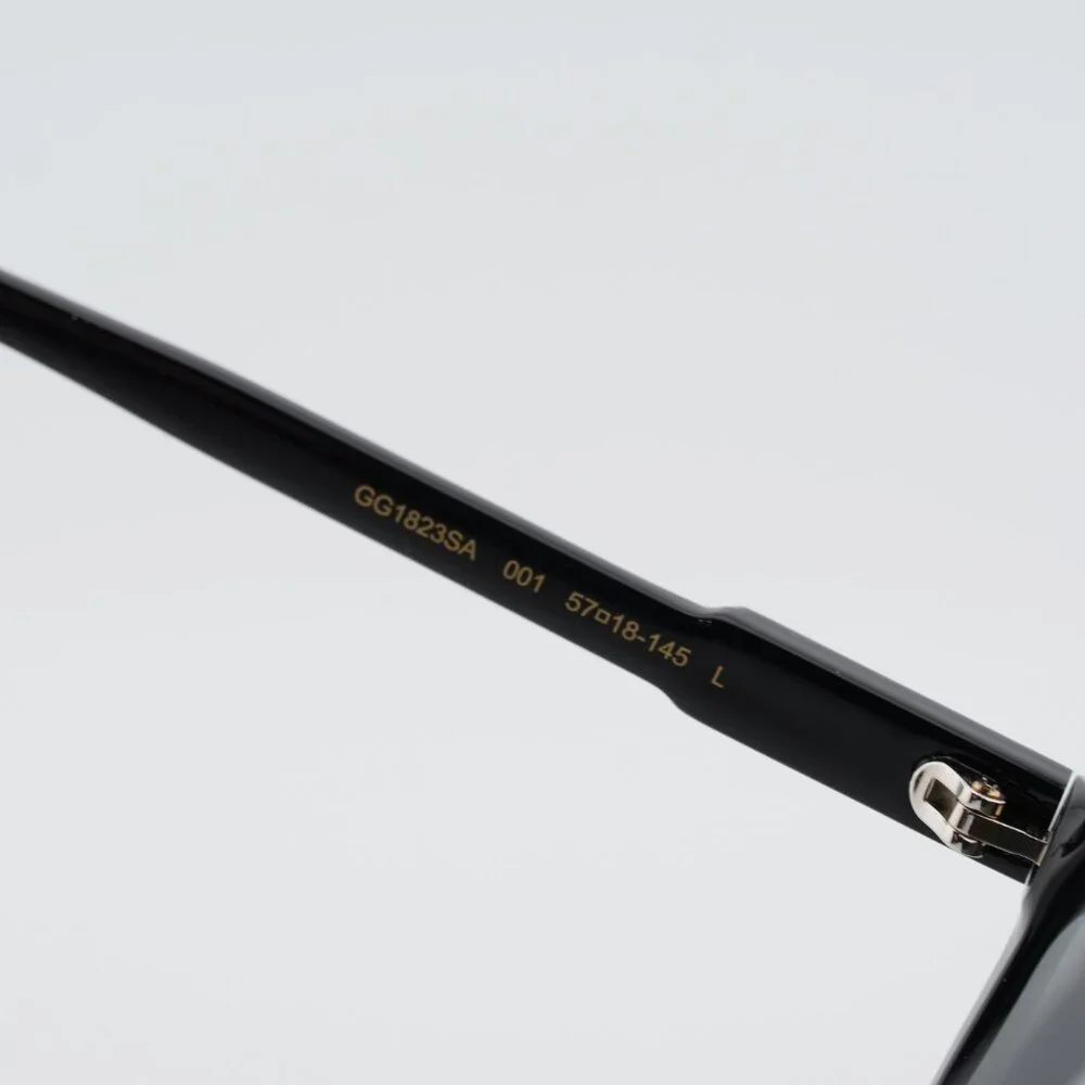 Gucci GG1823SA 001 Sunglasses Black Square Frame, Grey Lenses